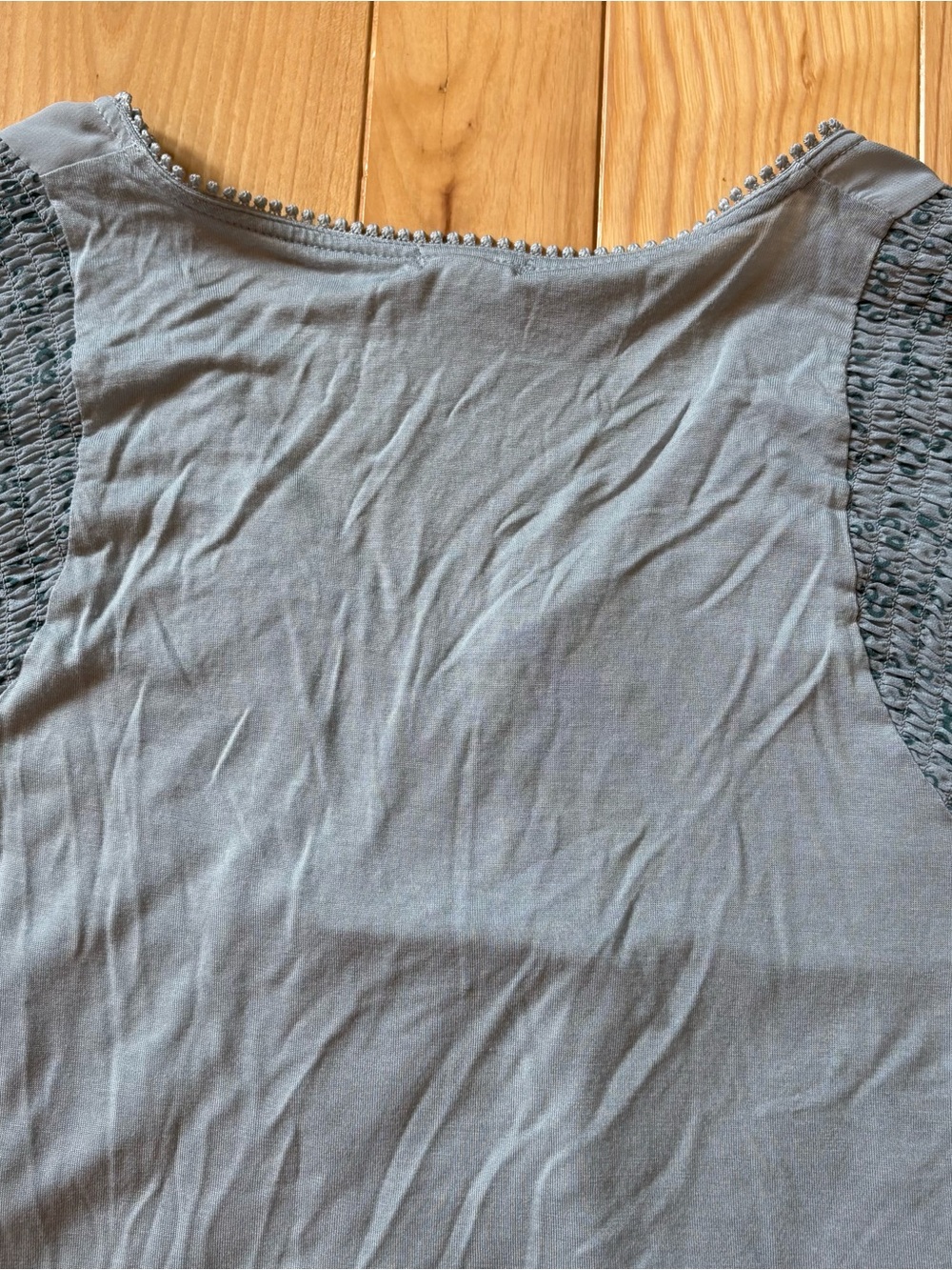 Anthropologie Tiny Frances Long Sleeve Ruffle Blue Floral Embroidered Top - Picture 8 of 12